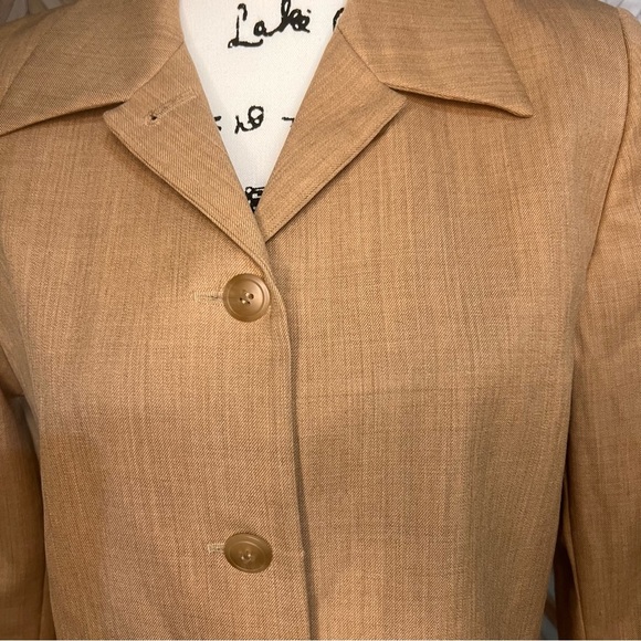 Pendleton 100% Wool Long Button Tan Suit Women Jacket Size 10 and Pants Size 12 - Picture 12 of 15